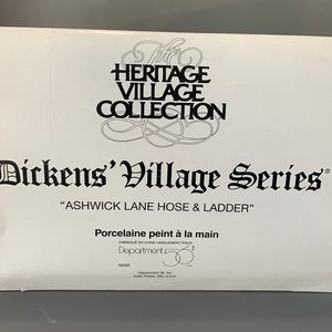 Vtg Department 56 Dickens Village Ashwick Lane Hose & Ladder  58305 Retired 1997